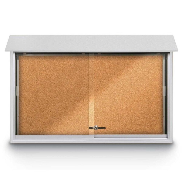 Outdoor Enclosed Combo Board, 72"x36", Bronze Frame/Black & Pearl